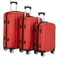 thumbnail image 3 of Lightweight Luggage Sets, 20 inch 24 inch 28 inch Plastic Suitcase with Spinner Wheels, Red, 3 of 3