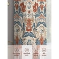 thumbnail image 7 of Boho Floral Semi Sheer Curtains 72 Inch Length 2 Panels Set, Farmhouse Vintage Red Blue Flower Plant Sheer Kitchen Curtain Privacy Voile Window Curtain for Living Room Bedroom Rod Pocket Drapes, 7 of 7