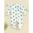 thumbnail image 2 of Bslissey Baby Boys Girls Ireland Festivals Footed Jumpsuit 3M 6M 9M 12M Infant Shamrock Print Long Sleeve Zipper Onesie Rompers Newborn Casual Spring Fall Outfit, 2 of 9
