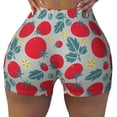 thumbnail image 2 of Fuzoiu Tomato Print Women's Workout Shorts,Workout Biker Shorts Women,Exercise Fitness Shorts,Scrunch Short, Athletic Shorts for Gym Yoga Running Sport Active-Medium, 2 of 8