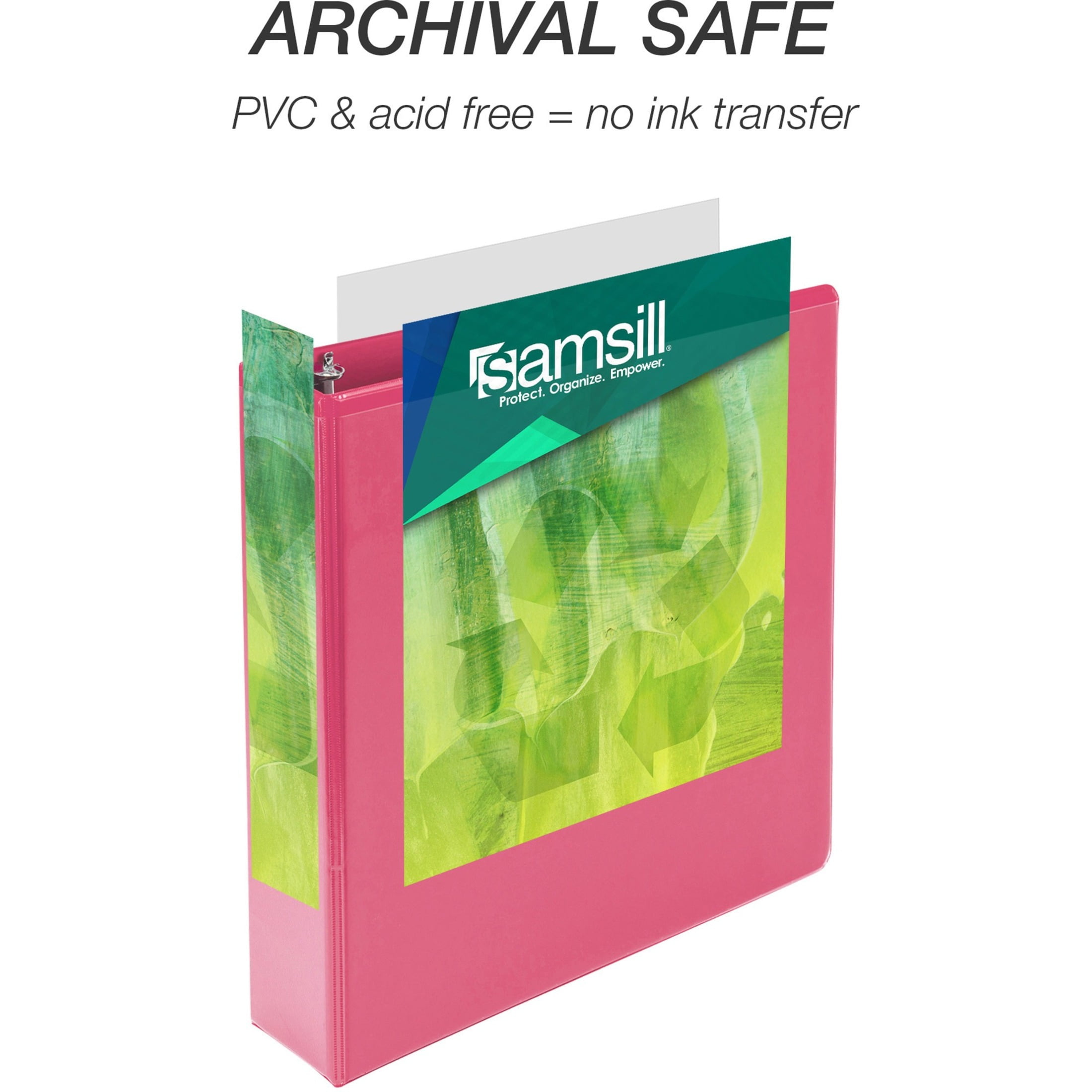 Samsill Earth's Choice Plant-Based Durable 2 Inch 3 Ring View Binders - 4 Pack - Fashion Assorted, Lime, Purple, Pink, White, 4 Pack (Quantity)