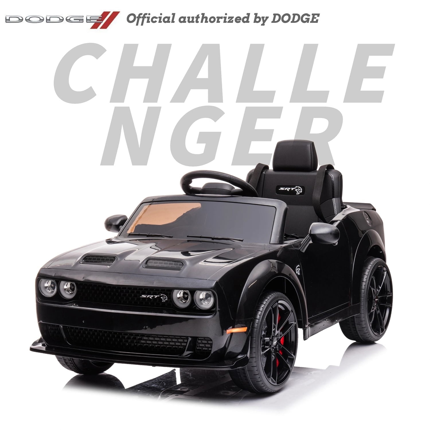 CIPACHO Licensed DODGE Challenger Children Ride On Car, 12V Battery Powered Electric 4 Wheels Kids Car Toys for Boys Girls, Black