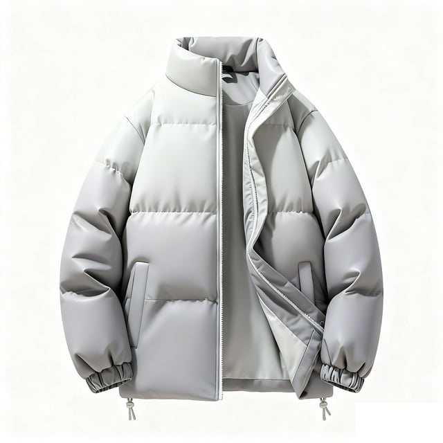 Kalauyu Mens Winter Padded Jackets Full Zipper Windproof Jacket Coat