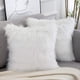 thumbnail image 1 of Juego de 2 fundas de almohada mullidas decorativas blancas Nueva serie de lujo Estilo merino Fundas de almohada de piel sintética Cojín cuadrado difuso 20 * 20 pulgadas, 1 of 7