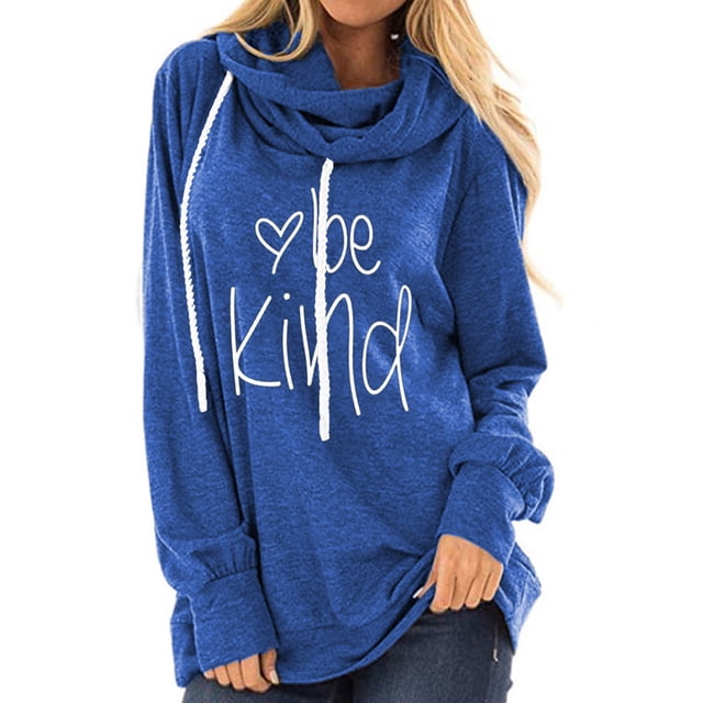 Sudaderas con capucha para mujer, estampado de letras, manga larga, transpirable, cómodo, con cordón, informal