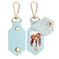 thumbnail image 1 of 2pcs Custom Leather Photo Keychain Personalized Picture Key Chain, Blue, 1 of 7