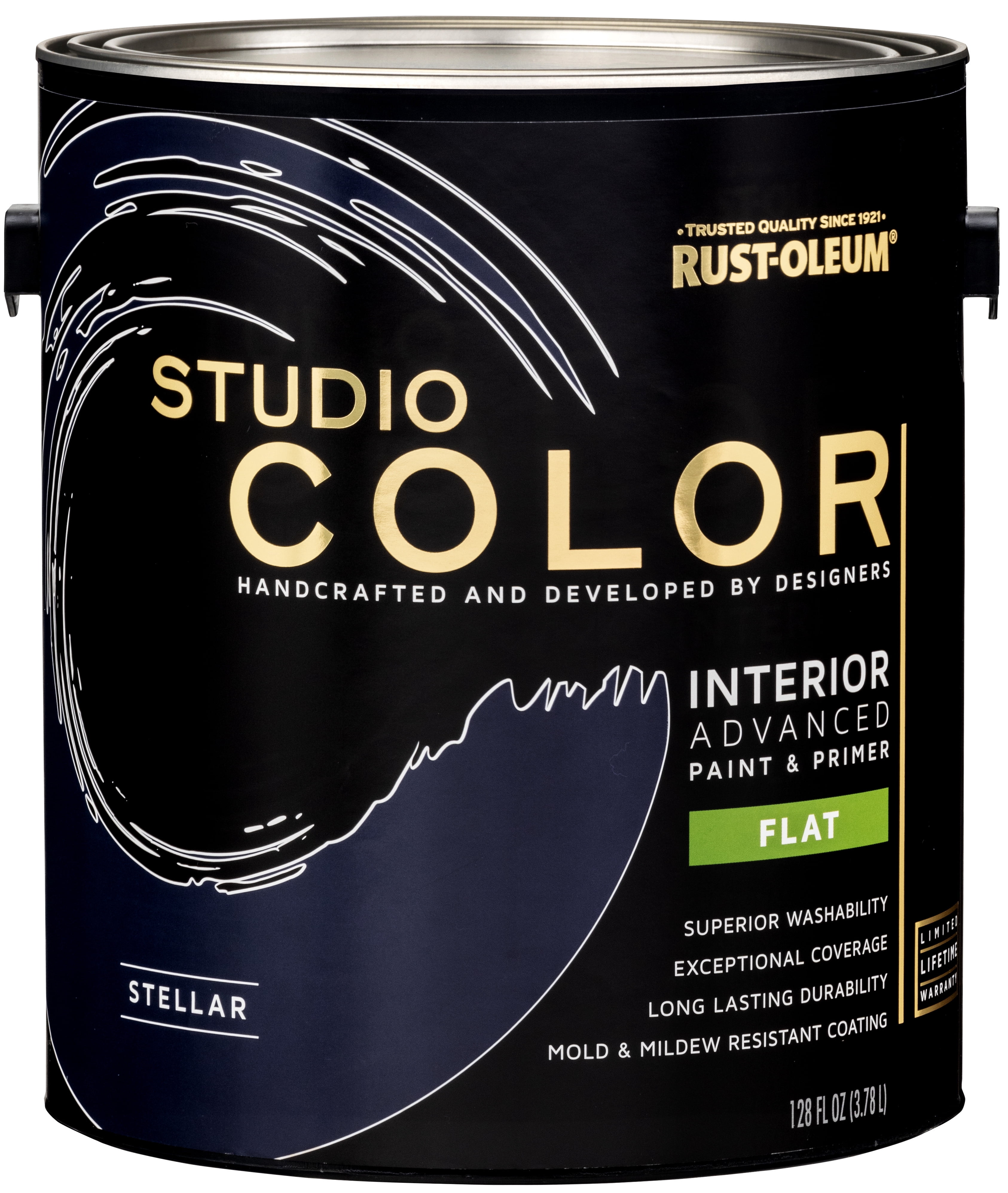 Stellar, Rust-Oleum Studio Color Interior Paint + Primer, Flat Finish, Gallon