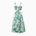 thumbnail image 4 of PatPat Family Matching Leaf Print Green Short-sleeve Shirt or Sling Shirred Dress Set, 4 of 6