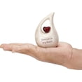 thumbnail image 4 of Keepsake Company Teardrop Urn with Red Heart – White Mini or Medium Urn for Human or Pet Ashes – Decorative Cremation Keepsake (3 Inches Tall, 2–3 Teaspoon Capacity), 4 of 8