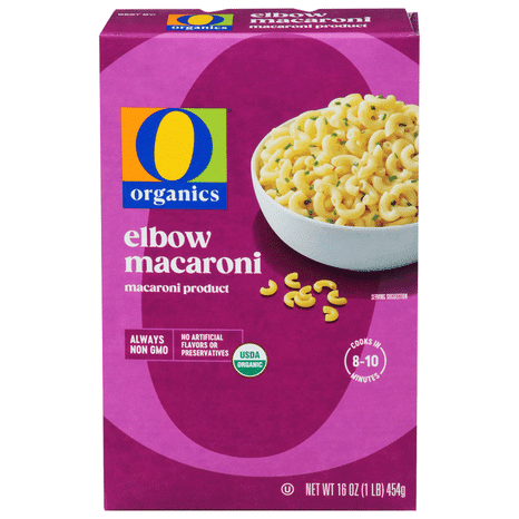 O O Organic Non-GMO Vegetarian Elbow Macaroni Pasta