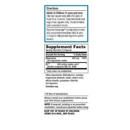 Probiotic Constipation Relief Capsule, 30 Count, 36/carton
