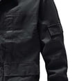 thumbnail image 4 of MexChoioe Mens Lapel Collar Cargo Jacket Full Zip Multi Pockets Lightweight Fall Casual Outerwear for Mens, 4 of 4