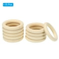 thumbnail image 3 of Uxcell 60mm 2.4" Wooden Rings 10mm thick, 15 Pack Natural Wood Rings Unfinished Wood Loop, 3 of 6
