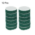 thumbnail image 3 of Uxcell 12 piezas de almohadillas de fregado 500 granos 2" cepillo de potencia de taladro disco de acondicionamiento de superficie de bucle y gancho verde 180#, 3 of 6