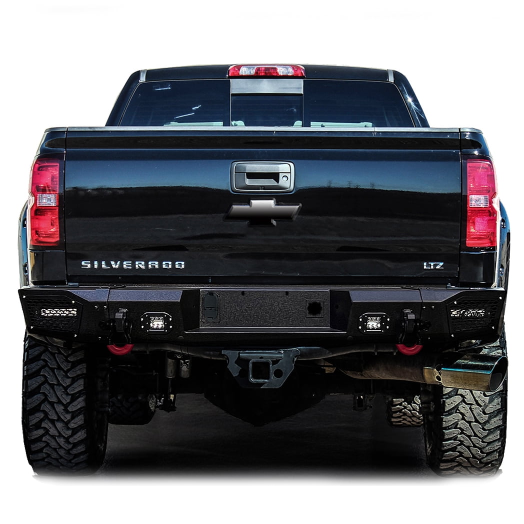 Vijay Compatible with 2015-2016-2018-2017-2019 Chevrolet Silverado 2500hd/3500hd Front and Rear Bumper Textured Black Steel with Lights and D-rings