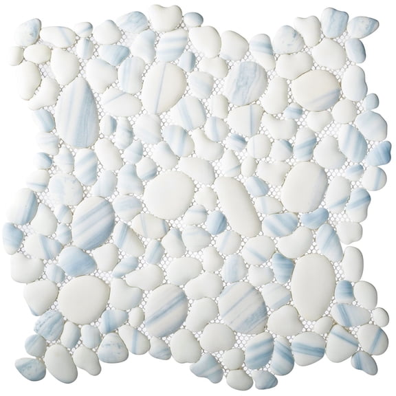 Mesa 12-in. 12-in. Pebble/Stone Look Glass Wall & Floor Mosaic Tile