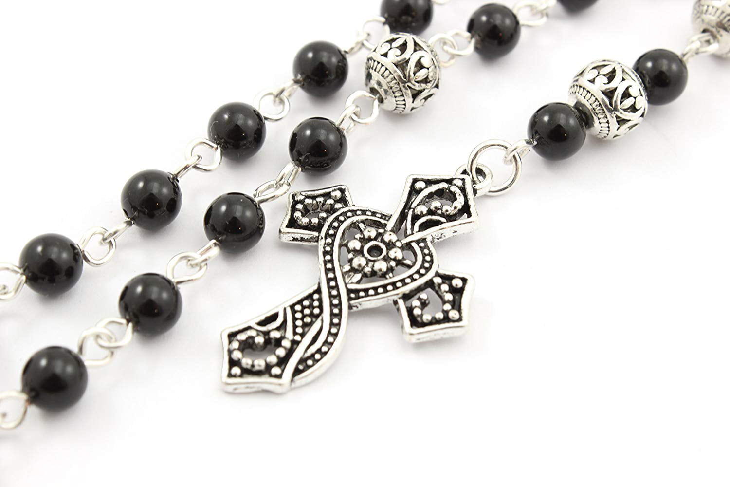 Amazon.com: BALIBALI Handmade 8mm Anglican Prayer Beads Rosary Jade Natural  Stone Rosary Beads with Pardon Crucifix Cross Custom Rosary (Silver  (IndiaAgate)): Clothing, Shoes & Jewelry