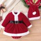 thumbnail image 1 of Disfraz de Papá Noel para bebé, ropa navideña, mono con gorro, conjunto a juego para niña, disfraces para bebés de 6 a 12 meses, 1 of 5