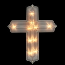 14" Lighted Religious Cross Easter Window Silhouette Decoration