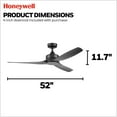 thumbnail image 3 of Honeywell Lynton 52" Ceiling Fan w/ Remote, & Reversible Blades, Matte Black, 3 of 11