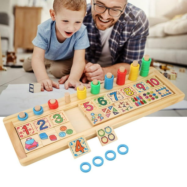 Mgaxyff Children Wooden Numbers Matching Toy Kids Learning Count Math
