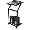 thumbnail image 6 of Dj Mixer Stand, 16U DJ Mixer Stand Adjustable Rack Mount Rolling Stage Cart Studio Music Show, Rack Mount DJ Mixer Stand Studio Equipment Adjustable Stage Cart w/Wheel Music Party, 6 of 7