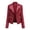 Red, variant on Aoochasliy Womens Jackets and Coats Lapel Faux Leather Ladies Lapel Motor Jacket Overcoat Zip Biker Short Punk Cropped Tops
