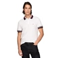 thumbnail image 1 of Polo Tommy Hilfiger de dos tonos con cuello oscuro para hombre, blanco, 1 of 5