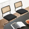 thumbnail image 2 of GrandNoor Black Chrome Rattan Dining Chairs,Wooden Mid-Century Modern Kitchen Chairs, Armless Mesh Back Cane Chairs, Famous Cesca Design Chairs with Metal Chrome Leqs, Set of 4, 2 of 7