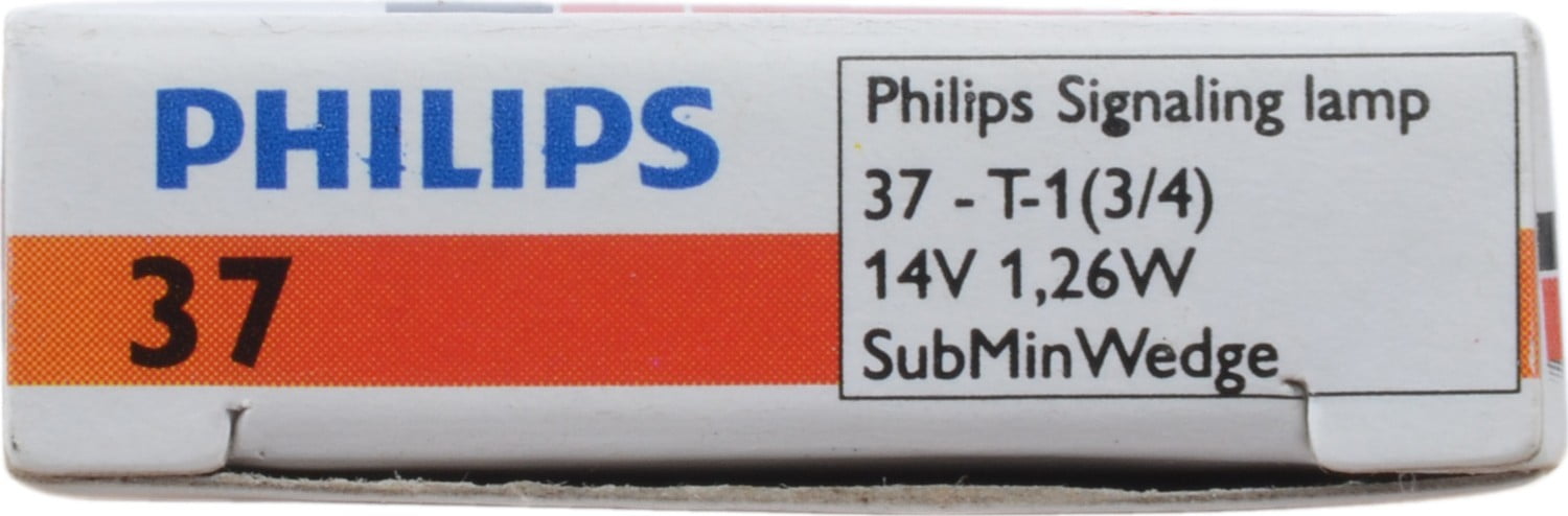 Philips Standard Miniature 37, W2,1X4,9D, Glass, Always Change In Pairs!