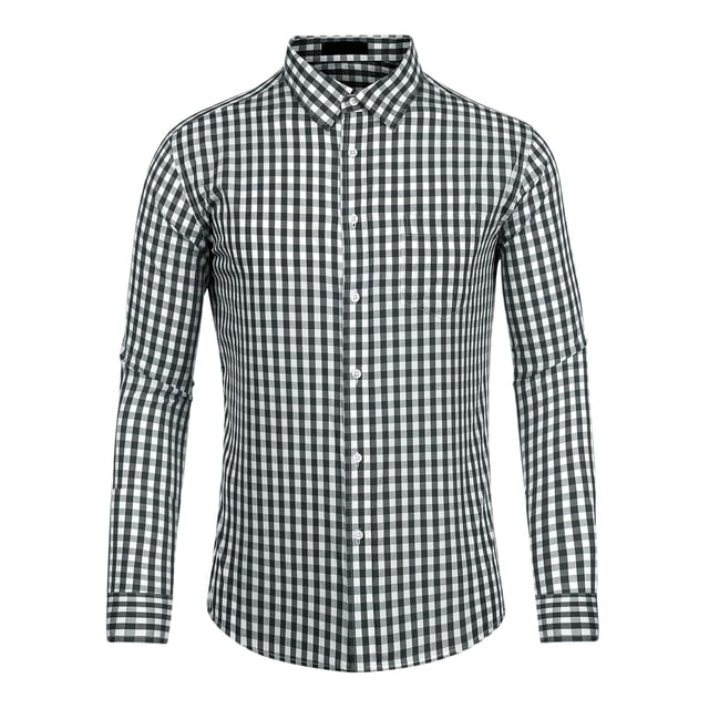 Camisa a cuadros para hombre Lars Amadeus Blanco negro M