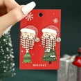 thumbnail image 2 of PRIYAL Christmas Creative New Santa Claus Cute Hat Earrings European and American Cartoon -encrusted Simple and Exquisite Earrings, 2 of 9