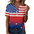 thumbnail image 4 of MEICHEN Women's Summer Printed Tops Short Sleeves Blouse Tops Women's Blouse Short Sleeve T Shirt V Neck T Shirt, 4 of 6