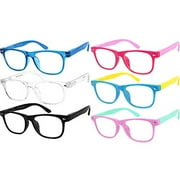 Blue Light Glasses for Kids Anti Eyestrain UV Protection, Computer Gaming TV Phone Kids Blue Light Glasses for Boys Girls 6 Pack Age 3-12