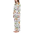 thumbnail image 2 of FORMRS Womens Pajama Set Long Sleeve Top and Pants with Pockets Soft Comfy Lounge Sleepwear, Sizes S-2XL, Purple Vegetables Pattern, 2 of 7