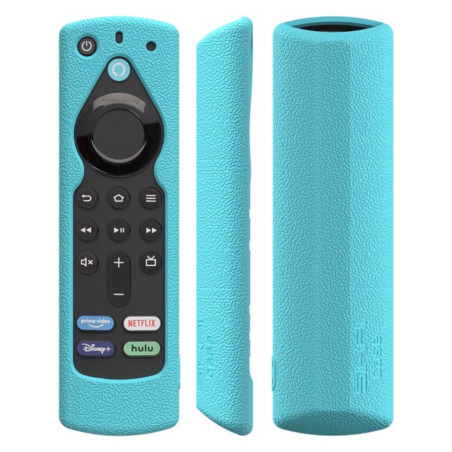 ZHAOCHENG (Azul neón) 2021 Funda protectora para Alexa Voice Remote (3.ª generación), Fire TV Stick 4K, Fire TV Stick 4K Max Funda protectora de silicona antideslizante, relámpago y a prueba de golpes