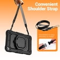 thumbnail image 4 of for iPad Mini 5th/4th Generation Case 7.9 inch 2019/2015, 360 Rotating Shockproof Cover with Stand, Handle, Shoulder Strap, Black, 4 of 7