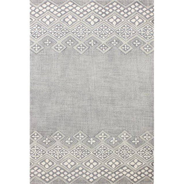 Bashian R120-GY-2.6X8-CL150 Collection Venezia Tapis de Transition Géométrique 100 pour Cent Laine Tufté Main, Gris - 2 Pi. 6 Po. x 8 Pi.
