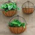 thumbnail image 3 of Grey Ghost Gear 2 Pcs Iron Wall Hanging Planters 9.8 Inches Half Round with Coco Coir Liner, 3 of 8