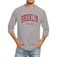 thumbnail image 3 of T-shirts pour Hommes Manches 3/4 Col Rond Confortable Ajustement Gradué Gris Automne Taille g, 3 of 4