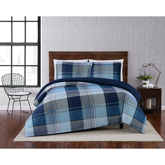 Truly Soft Trey Plaid 3-Piece Full/Queen Duvet Set in Multi, Polyester , Adult, All Season, OEKO-TEX Certified