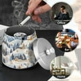 thumbnail image 4 of Yayeee Ashtray with Lid for Cigarette Smokeless Stainless Steel Home Ash Holder, Snowy Winter, 4 of 7
