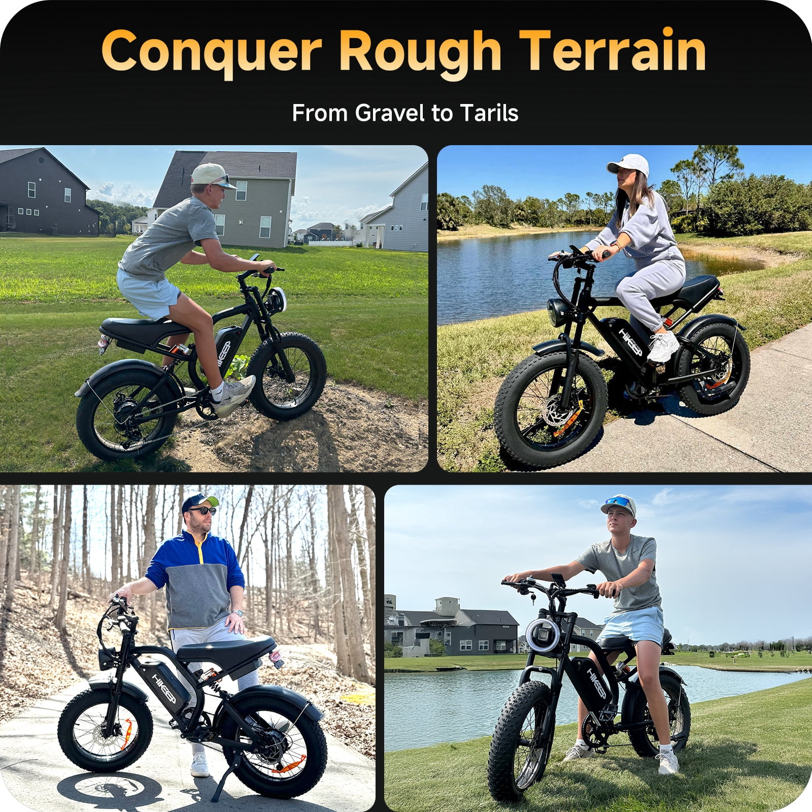 HiKeep 1500W Peak Electric Bike for Adults, 20" Fat Tire Ebike, 48V 15.6Ah Battery, E-Mountain Bike, Shimano 7-Speed Bicycle, UL2849