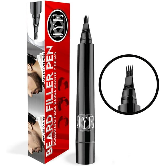 Boligrafo para barba bigote y cejas, color negro, fácil de aplicar, impermeable, ideal para cubrir huecos y cubrir canas, apariencia mas abundante natural