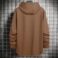 thumbnail image 2 of Fgnfyis Mens Hooded Sweatshirt Casual Long Sleeve Drawstring Knit Pullover Hoodies Mens Hoodies Khaki XXXXL, 2 of 4