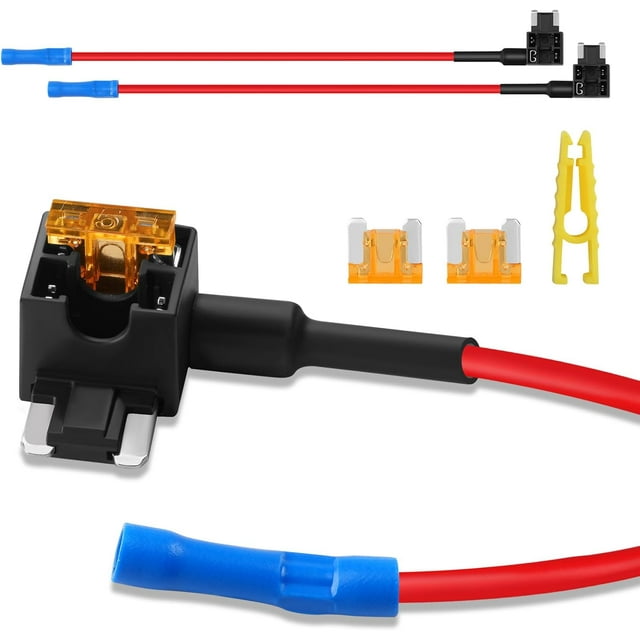 3 Pcs Low Profile Mini Fuse Tap 16 AWG, Fuse Taps Automotive 12v 10 Inch Length, Add a Fuse with LP Car Fuses 5A Fuses Puller for Automotive Trucks Marine Lighting Electrical Circuits by