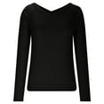 thumbnail image 4 of Otvok Womens Solid Color Tight Fitting Base Shirt Long Sleeved Round Neck Winter Tops, 4 of 6