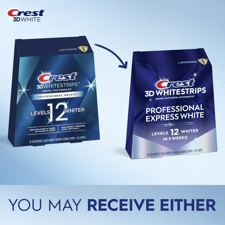 【タイムセール】クレスト　crest whitening Crest 3DWhitestrips Professional Bright, Enamel-Safe, No