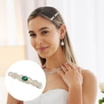 thumbnail image 2 of Unique Bargains 1 Pc Hair Clip Rhinestones Hair Clips Green, 2 of 5