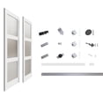 thumbnail image 4 of 36" x 80" White 3-Lite Frosted Glass Double Doolr Solid Manufactured Wood Bi-Fold Doors With Installation Hardware Kit, 4 of 8